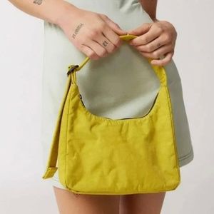 NWT BAGGU Mini Nylon Shoulder Bag in Sour Yellow